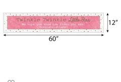 Big Dot Of happiness Pink Twinkle twinkle little star Baby Shower Banner