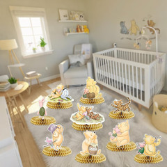 9Pcs Winnie Centerpieces for Baby Shower Decorations Double Size Classic Winnie
