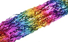 4 Pack Wavy Rainbow Foil Fringe Curtains | Colorful Tinsel Backdrop for Parties