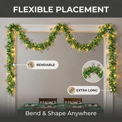 19.7Ft Soccer Garland with Lights,2026 Global Soccer Championship Decor,Shiny…