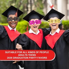 Graduation Photo Booth Props 2026 Glasses – 4PCS, Class of 2026 Graduation