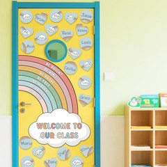 Boho Rainbow Bulletin Board Decorations Set, Boho Classroom Door Decor, Color…