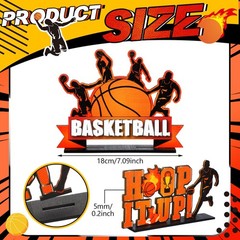 6 Pieces Basketball Table Decorations Basketball Birthday Party Wooden Ornaments
