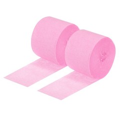 2 Pcs Crepe Paper Streamer Decoration 82ft Long 1.8″ Wide Bright Pink