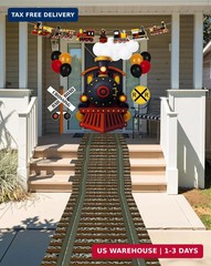 27 Pcs Train Party Decorations Railroad Runner Track Banner Backdrop Balloon for