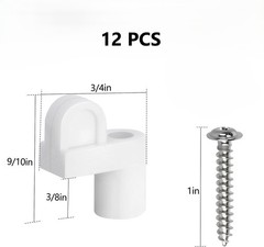 38 Inch Offset Window Screen Clips Set Includes Screws Plastic Flexible