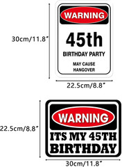 45Th Birthday Party Decorations – 9PCS Wall Signs Funny Tags for Adults 45 Years
