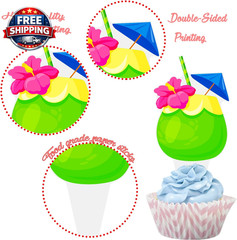 Hello Summer Cupcake Toppers Hello Summer Birthday Decorations Beach Pool Party