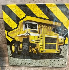 CAT Construction Trucks Little Machines Birthday Party Toppers w/ Plates & Cups