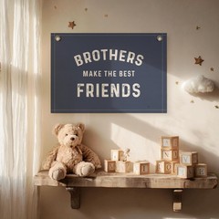Boys Room Decor- Brothers Make the Best Friends Banner, Linen Canvas Banner W…