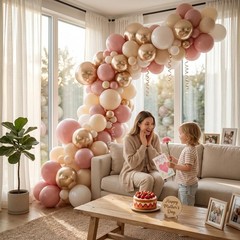 Dusty Pink Balloons, 60Pcs Pastel Light Pink and White Balloon Beige Sand Whi…