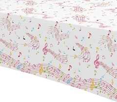 Music Theme Party Tablecloths Decorations, Disposable Music Notes Party Supplies