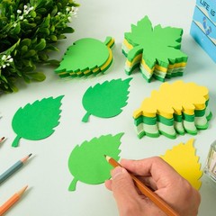360 PCS 4 Green Spring Leaf Paper Cutouts, Maple, Oak, Birch, Bulletin Board