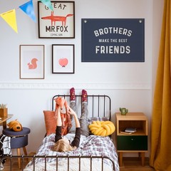 Boys Room Decor- Brothers Make the Best Friends Banner, Linen Canvas Banner W…