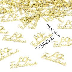 Happy 60th Birthday Confetti Glittery Gold 60 Fabulous Table Scatters 100 PCS