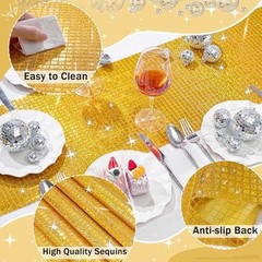 6 Pack Iridescence Gold Table Runners: Laser 6 Pcs 12×72 Inches Gold Laser