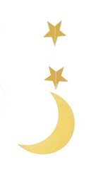 Gold Crescent Moon Hanging Eid Islamic Muslim Holiday Decoration (4 Pack)