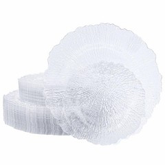 U-QE 60 Pieces Clear Plastic Plates for Party – Disposable & Reusable – Reef …