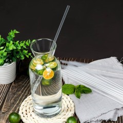 Clear Straws,200 Pcs Long Disposable Plastic Drinking Straws. (0.23»diameter…