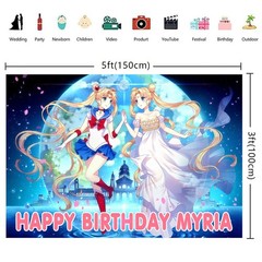 Sailor Moon Personalised Custom Banner Backdrop Party Supplies Birthday Gift