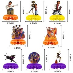 Coco Honeycomb Centerpieces 8pcs 3D Table Decorations Party Supplies