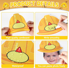 80Pcs Construction Helmet Cutouts Back to School Decorations Bulletin Board Cons