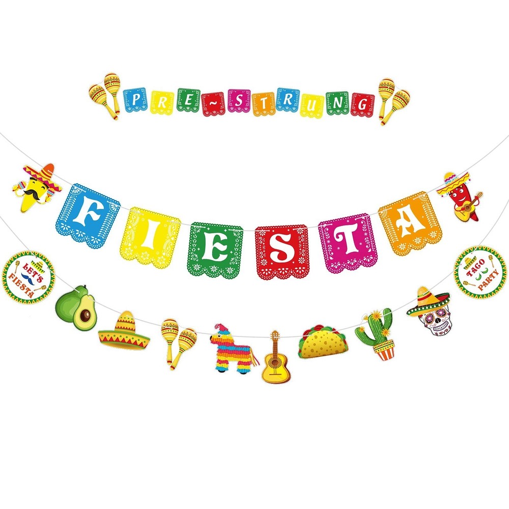 Fiesta Banner Cinco De Mayo Banner Mexican Party Supplies Cinco De Mayo Garla…