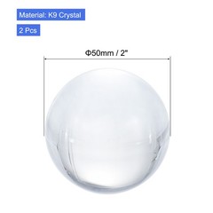 2Pcs 50mm/2″ K9 Crystal Ball Decorative Ball with Box Clear