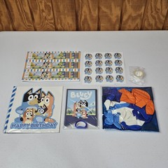 Bluey Theme Birthday Party Supplies Balloon Banner Cake Toppers