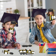 50 Set Graduation Hat Gown Cutout Bulletin Board Decorations Black Gold