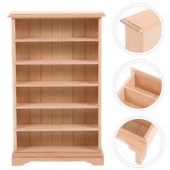 Wooden Dollhouse Locker Child Mini Bookshelf Miniature Bookcase
