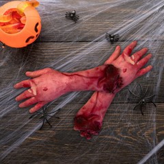 2PCS Broken Men Hand Blood Horror Bloody Limbs Novelty Dead Broken Hand Gadgets