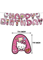 Hello Kitty & Friends Birthday Party Decora Supplies，Balloon Banner Cake Toppers