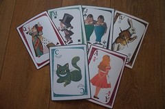 6 ALICE IN WONDERLAND PLAYING CARD POSTERS, PROPS, CARD IN A4 OR A5 SIZE
