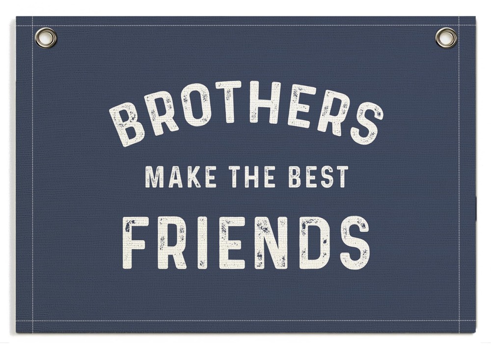 Boys Room Decor- Brothers Make the Best Friends Banner, Linen Canvas Banner W…