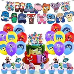 Inside Out Birthday Party Supplies Set Balloon Banner Cake Toppers US Stock