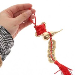 2pcs Gourd Brass Coin Pendants Chinese Knot Ornaments Chinese Style Decorations