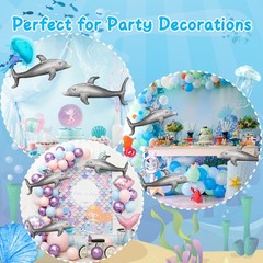 3PCS Dolphin Balloons – Realistic Inflatable Ocean Animals for Under the Sea Par