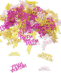 500 PCS Happy Birthday Confetti, Gold/Rose Gold Birthday Party Table Scatter for
