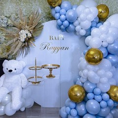 Blue and White Balloon Arch Kit, ADOINBY 140Pcs Pastel Light Blue and White