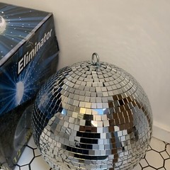 Eliminator 12-inch Disco Mirror Ball with Hanging & Motor Ring DJ Club Lighting