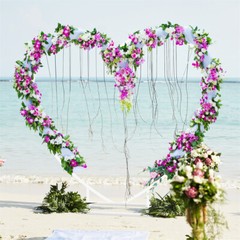 7.2FT Heart Shape Wedding Arch Stand Heavy Duty Metal Balloon Backdrop for Party