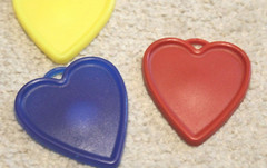 Plastic Heart-shaped Helium Balloon Weights Party Lot of 7 Multi-color