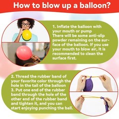 36PCS Punch Balloons 16Inch Punching Balloon Assorted Balloons with Rubber Band