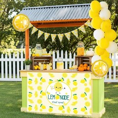 34pcs Lemonade Stand supplies for kids Include Bright Yellow White Balloon Le