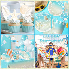 Seashell Beach Party Decorations, Ocean Seashell Birthday Party Supplies with St