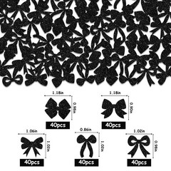 Black White Bow Table Scatter Confetti Paper Decor Birthday Wedding 200 PCS