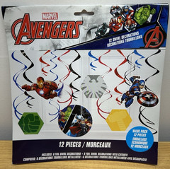 Marvel Avengers Swirl Hanging Party Decorations, 12pc NEW Sealed Piece, HULK