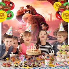 Donkey Kong Bananza Birthday Party Supplies Set Balloons Cake Toppers Banner