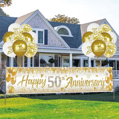 50Th Anniversary Decorations Kit – Large Happy 50Th Anniversary Banner with 18 B